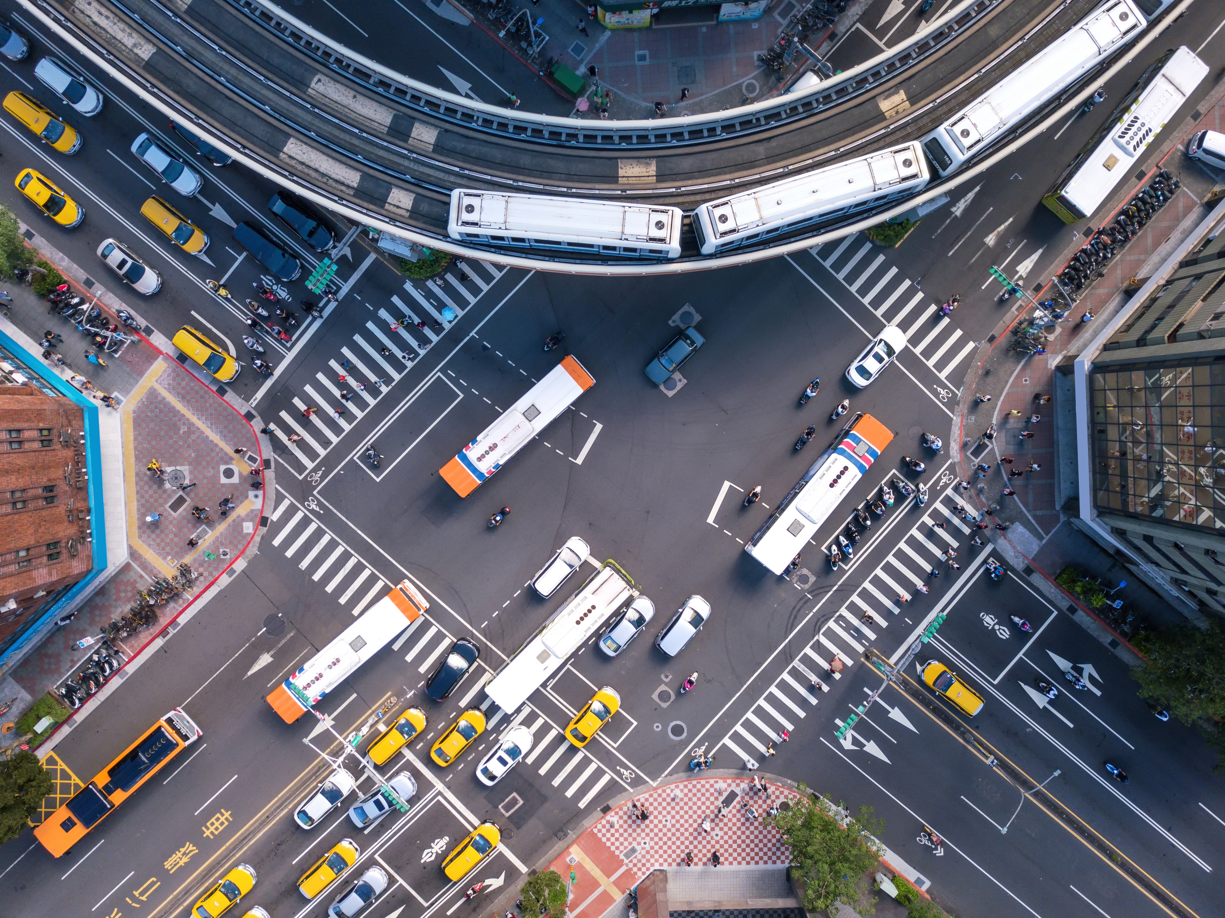 Bus trains and taxis